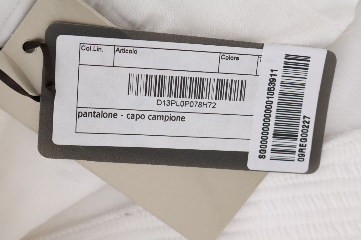 Ermanno Scervino White Cotton Slim Fit Casual Pants $713.00 Ermanno Scervino Luzworld