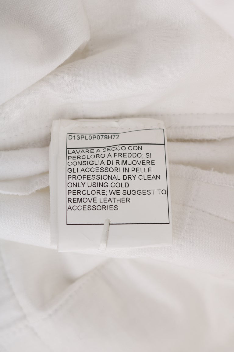 Ermanno Scervino White Cotton Slim Fit Casual Pants $713.00 Ermanno Scervino Luzworld