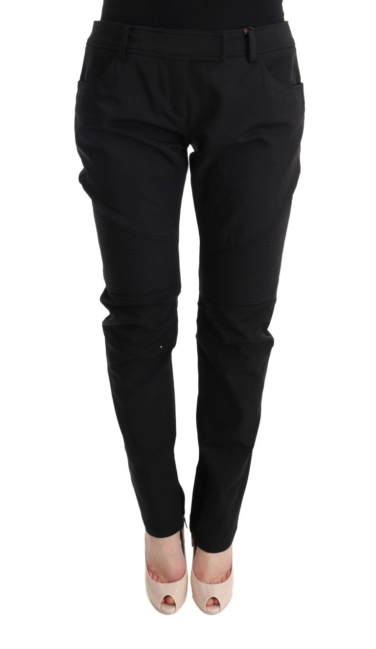 Ermanno Scervino Black Cotton Slim Fit Casual Pants $713.00 Ermanno Scervino Luzworld