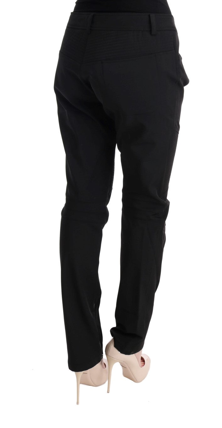Ermanno Scervino Black Cotton Slim Fit Casual Pants $713.00 Ermanno Scervino Luzworld