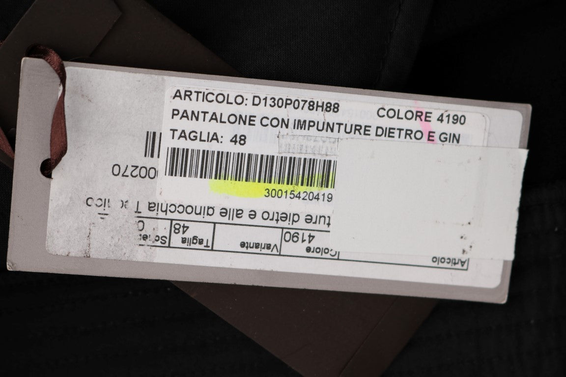 Ermanno Scervino Black Cotton Slim Fit Casual Pants $713.00 Ermanno Scervino Luzworld