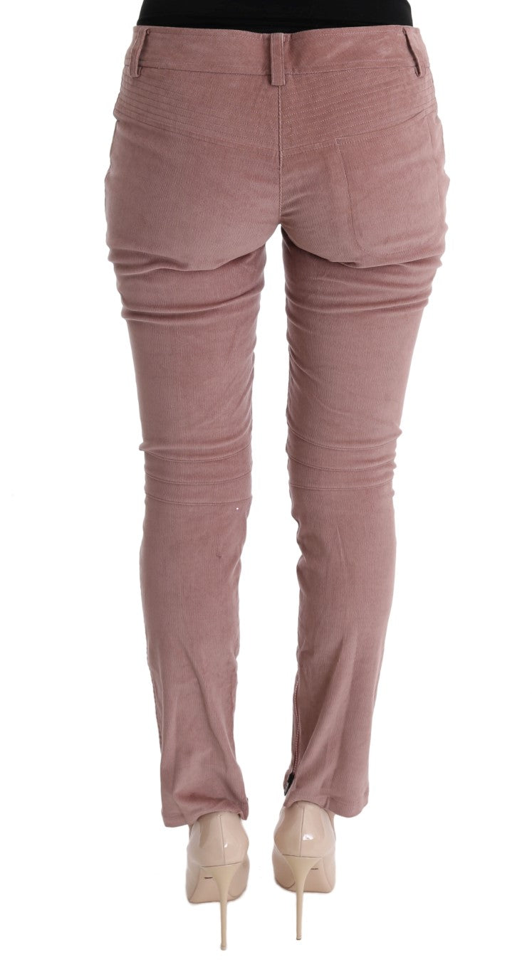 Ermanno Scervino Pink Velvet Cropped Casual Pants $765.00 Ermanno Scervino Luzworld