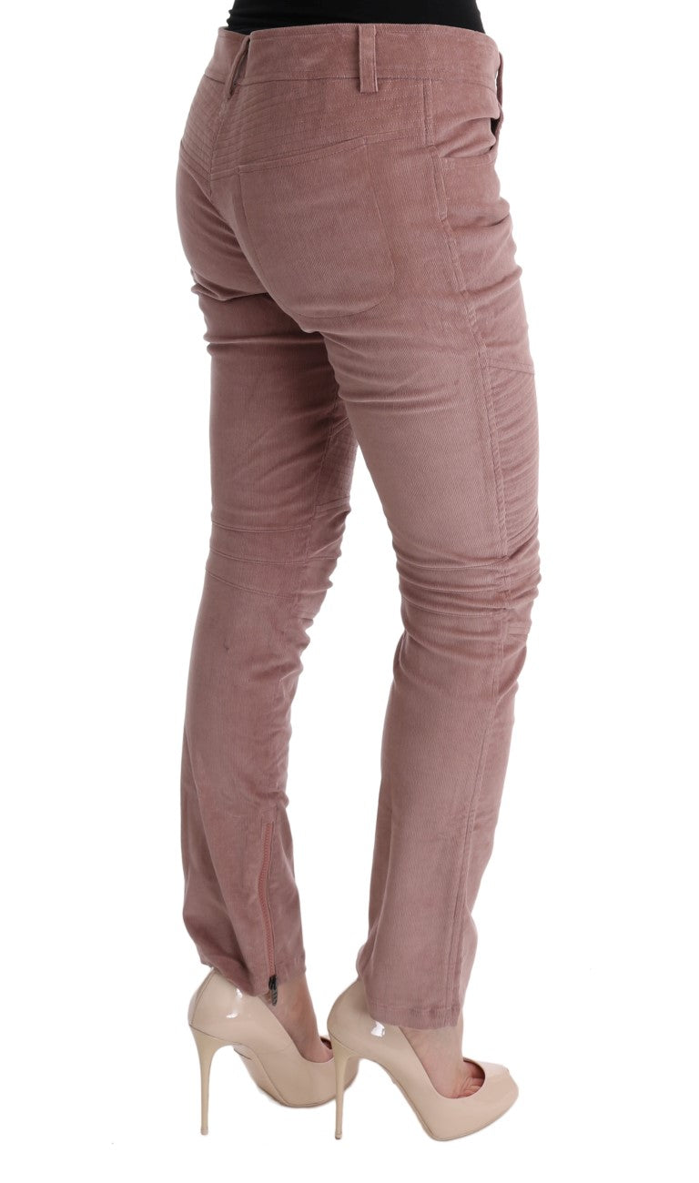 Ermanno Scervino Pink Velvet Cropped Casual Pants $765.00 Ermanno Scervino Luzworld