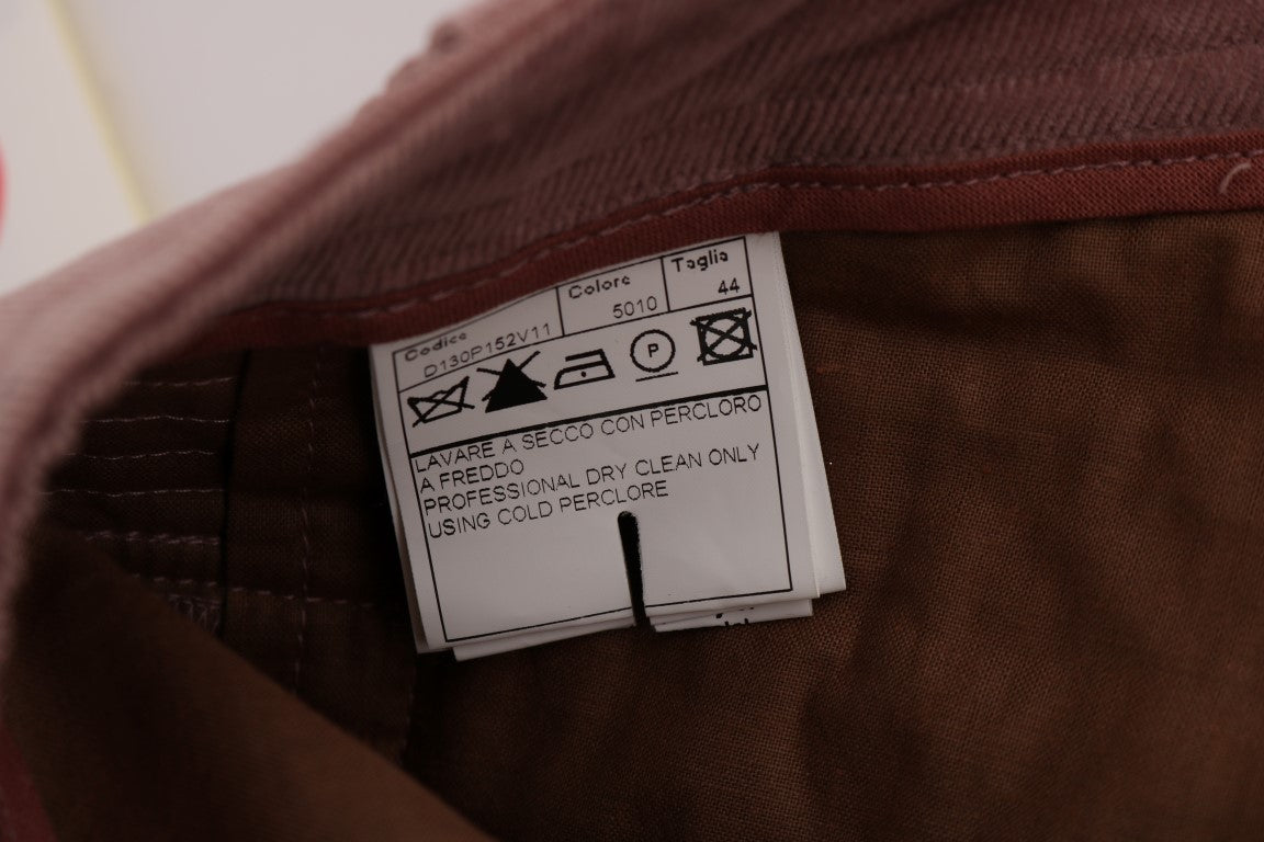 Ermanno Scervino Pink Velvet Cropped Casual Pants $765.00 Ermanno Scervino Luzworld