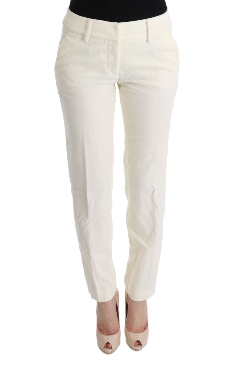 Ermanno Scervino White Cotton Regular Fit Casual Pants $713.00 Ermanno Scervino Luzworld