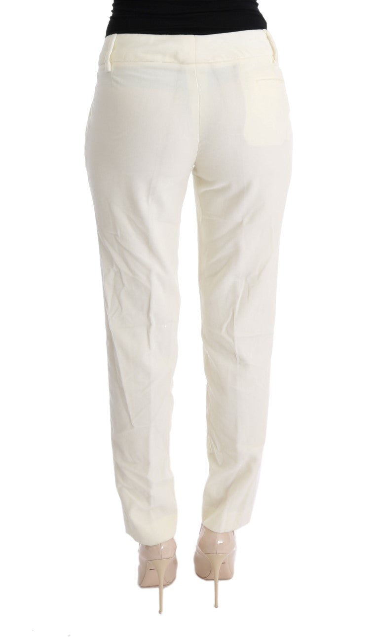 Ermanno Scervino White Cotton Regular Fit Casual Pants $713.00 Ermanno Scervino Luzworld