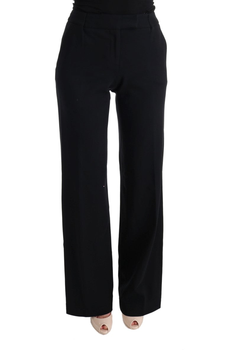 Ermanno Scervino Black Viscose Flare Bootcut Pants $829.00 Ermanno Scervino Luzworld