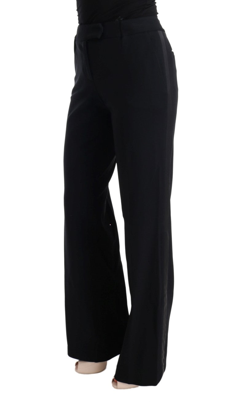 Ermanno Scervino Black Viscose Flare Bootcut Pants $829.00 Ermanno Scervino Luzworld