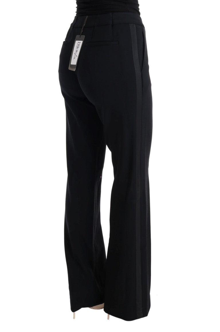 Ermanno Scervino Black Viscose Flare Bootcut Pants $829.00 Ermanno Scervino Luzworld