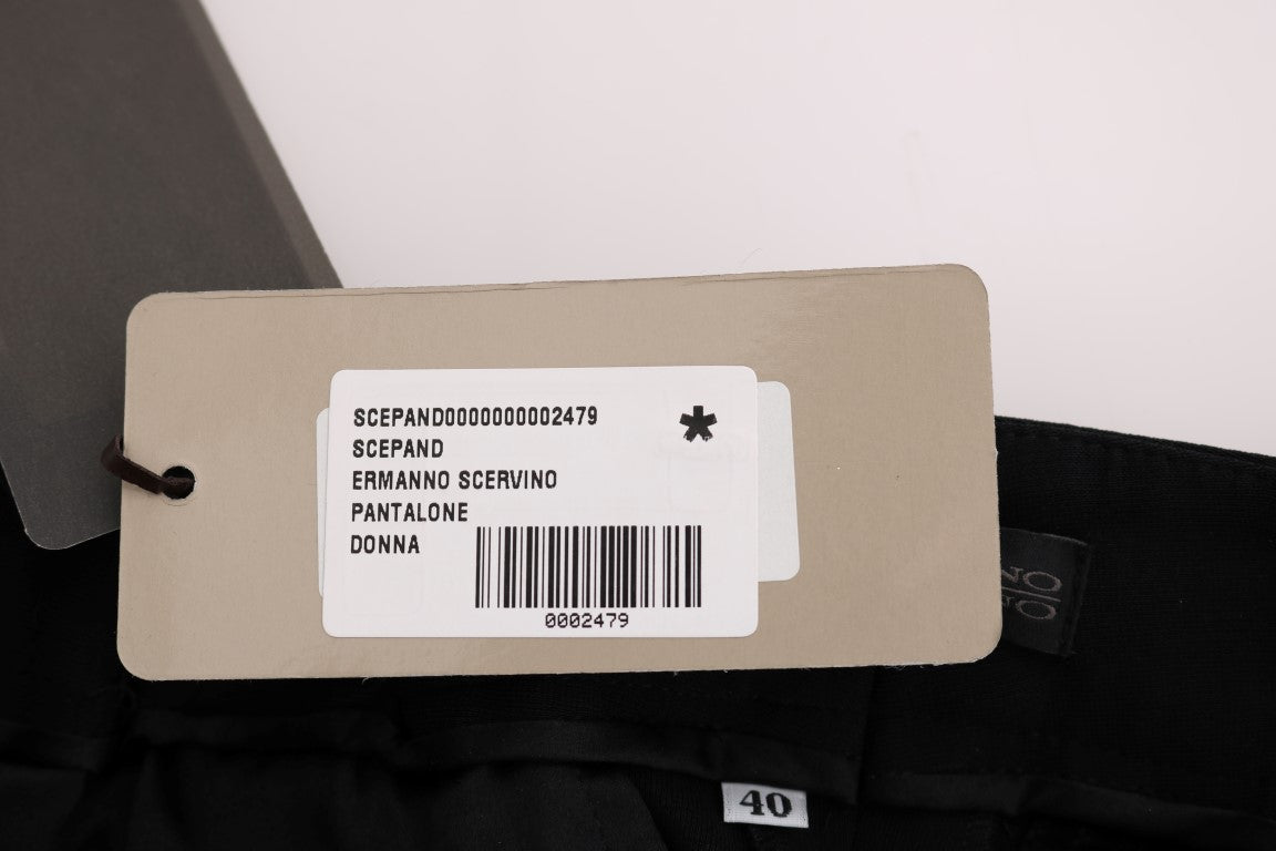 Ermanno Scervino Black Viscose Flare Bootcut Pants $829.00 Ermanno Scervino Luzworld