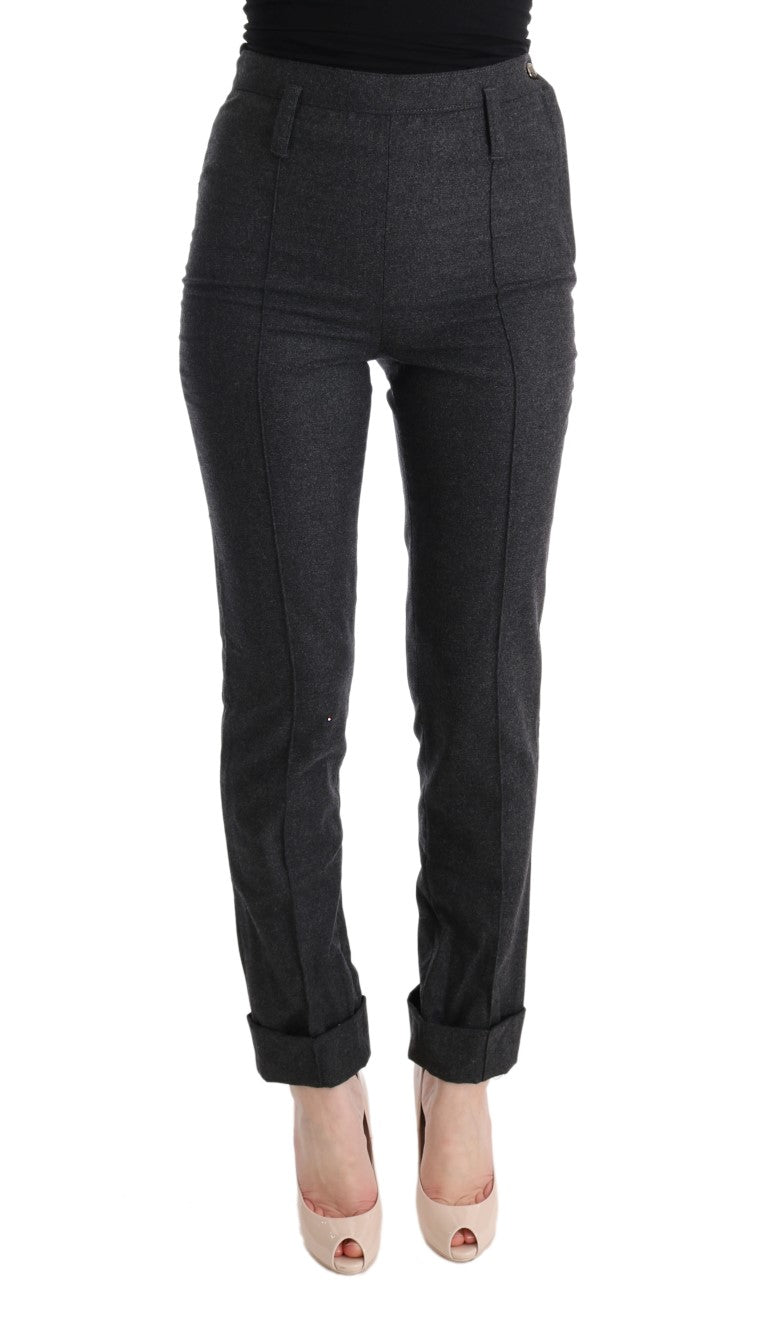 Ermanno Scervino Gray Virgin Wool Skinny Casual Pants $713.00 Ermanno Scervino Luzworld