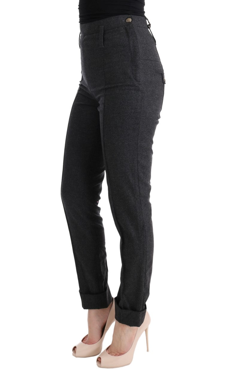 Ermanno Scervino Gray Virgin Wool Skinny Casual Pants $713.00 Ermanno Scervino Luzworld