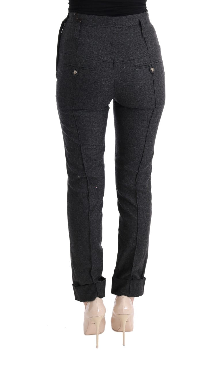 Ermanno Scervino Gray Virgin Wool Skinny Casual Pants $713.00 Ermanno Scervino Luzworld