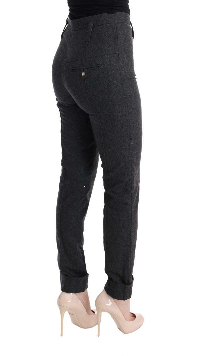 Ermanno Scervino Gray Virgin Wool Skinny Casual Pants $713.00 Ermanno Scervino Luzworld