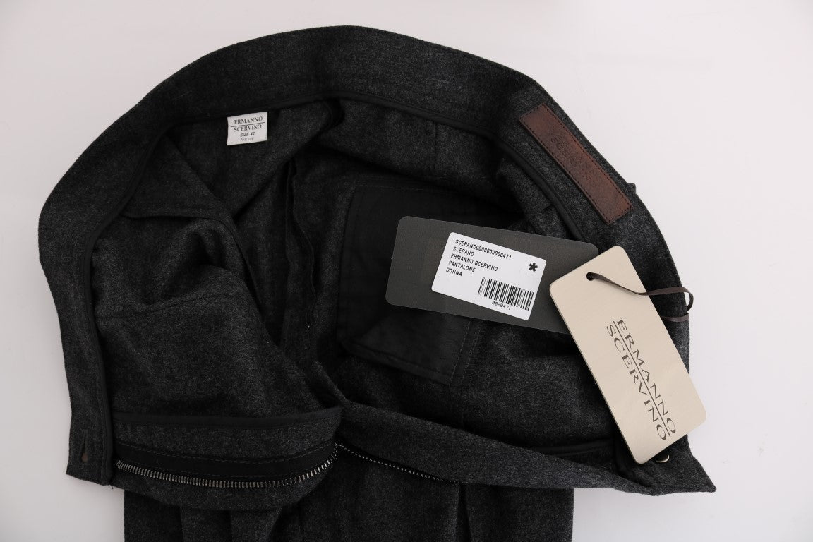 Ermanno Scervino Gray Virgin Wool Skinny Casual Pants $713.00 Ermanno Scervino Luzworld