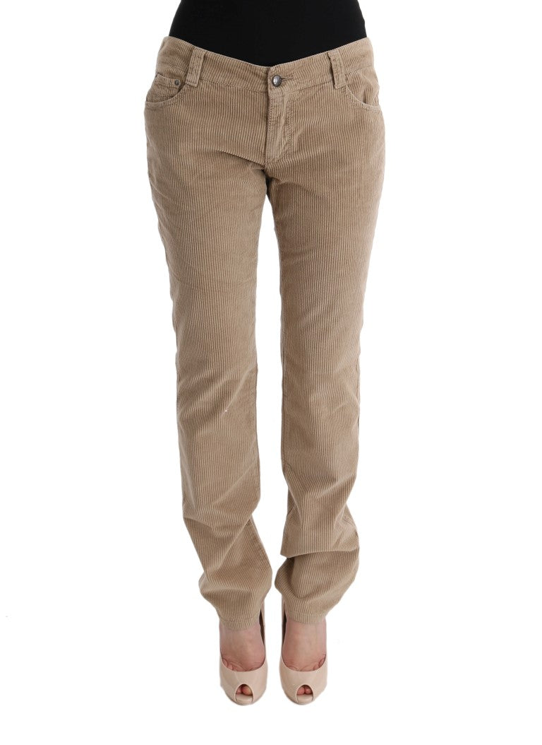 Ermanno Scervino Beige Cotton Velvet Regular Fit Pants $713.00 Ermanno Scervino Luzworld
