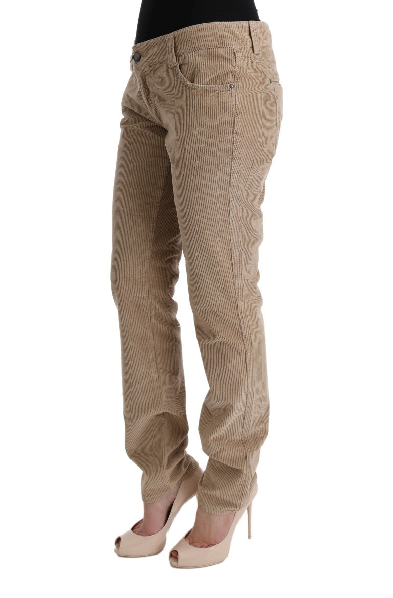 Ermanno Scervino Beige Cotton Velvet Regular Fit Pants $713.00 Ermanno Scervino Luzworld