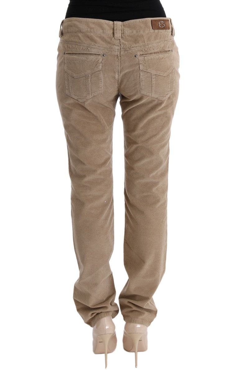 Ermanno Scervino Beige Cotton Velvet Regular Fit Pants $713.00 Ermanno Scervino Luzworld