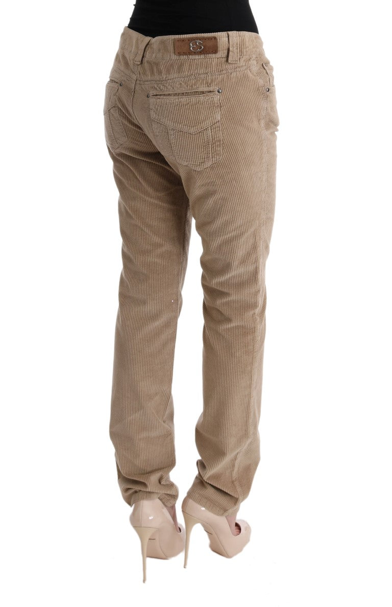 Ermanno Scervino Beige Cotton Velvet Regular Fit Pants $713.00 Ermanno Scervino Luzworld