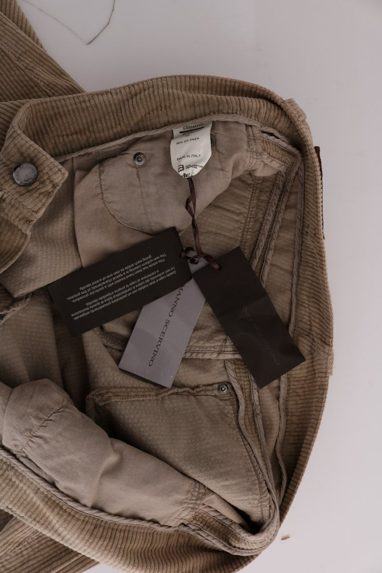 Ermanno Scervino Beige Cotton Velvet Regular Fit Pants $713.00 Ermanno Scervino Luzworld