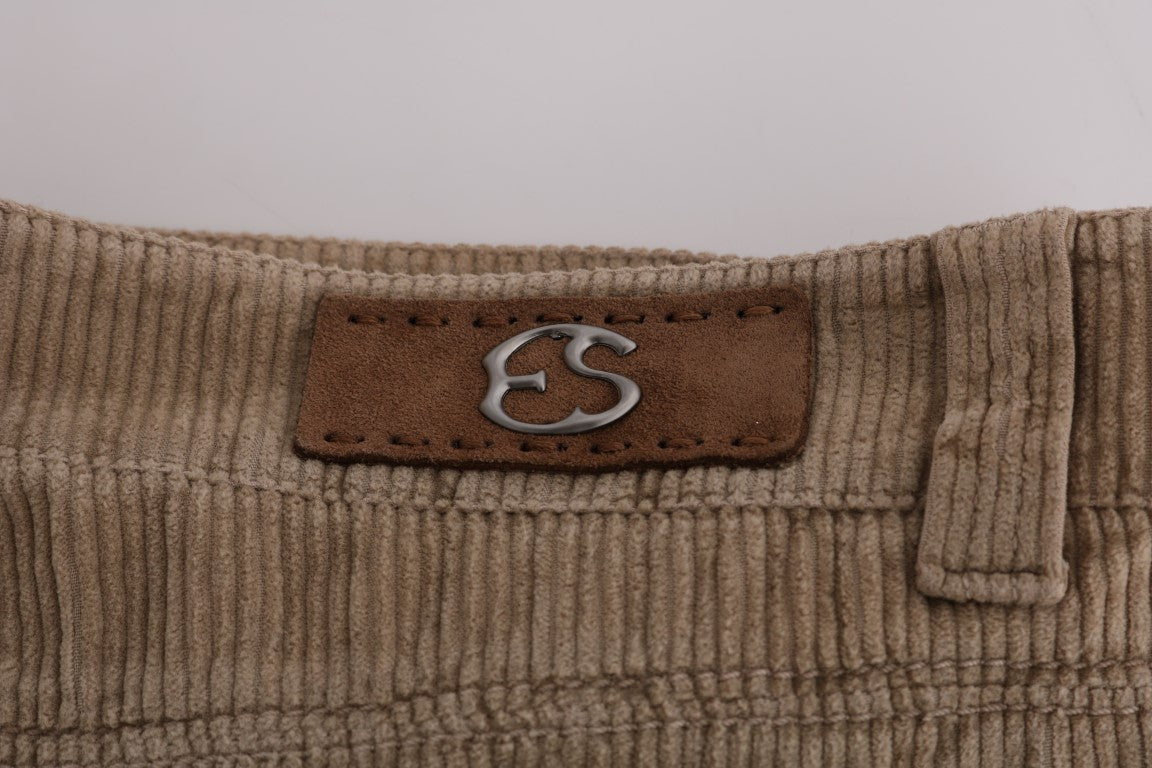 Ermanno Scervino Beige Cotton Velvet Regular Fit Pants $713.00 Ermanno Scervino Luzworld