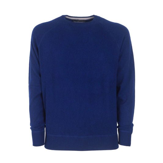 Emilio Romanelli Blue Cashmere Men Sweater $626.00 Emilio Romanelli Luzworld