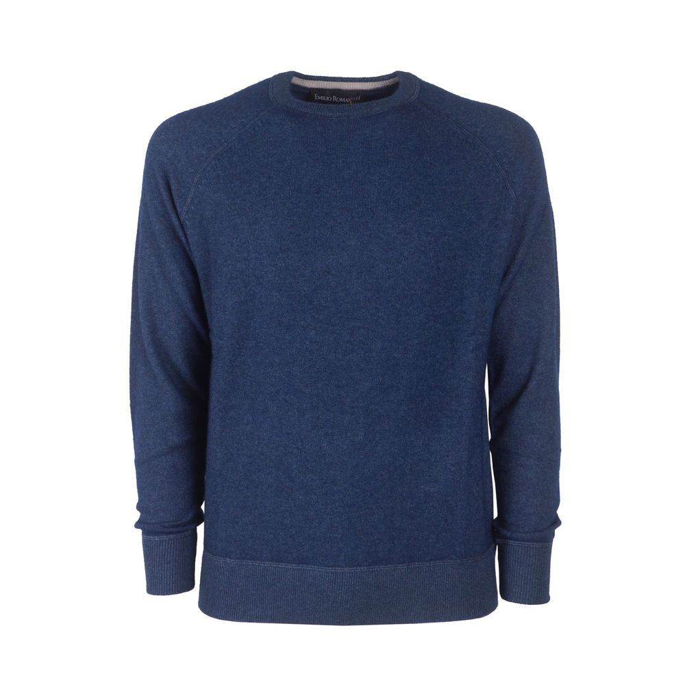 Emilio Romanelli Blue Cashmere Men Sweater $626.00 Emilio Romanelli Luzworld