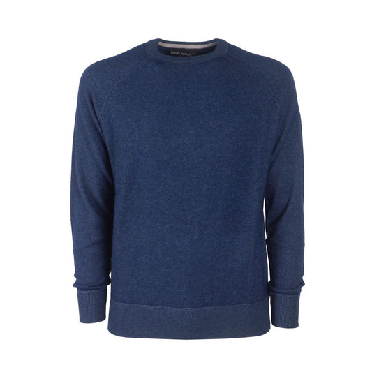 Emilio Romanelli Blue Cashmere Men Sweater $626.00 Emilio Romanelli Luzworld