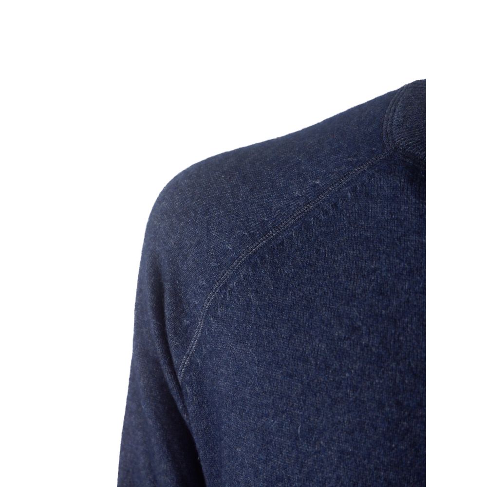 Emilio Romanelli Blue Cashmere Men Sweater $626.00 Emilio Romanelli Luzworld