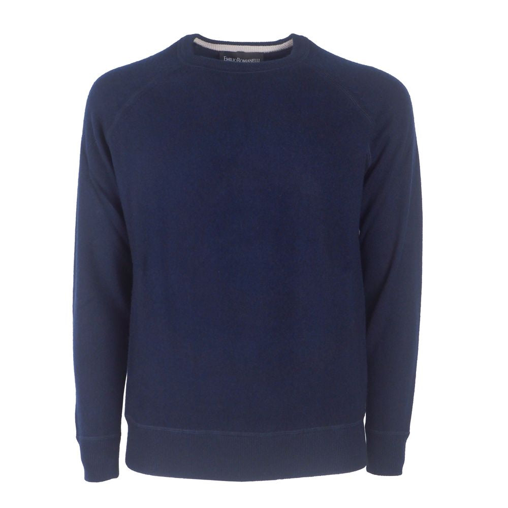 Emilio Romanelli Blue Cashmere Men Sweater $626.00 Emilio Romanelli Luzworld