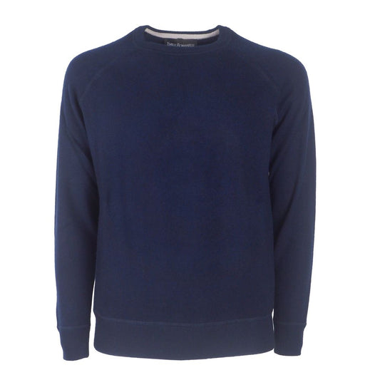 Emilio Romanelli Blue Cashmere Men Sweater $626.00 Emilio Romanelli Luzworld