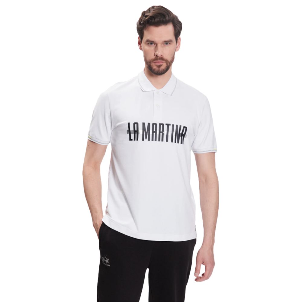 La Martina Elegant Cotton-Blend Polo with Glitter Accent $216.00 La Martina Luzworld