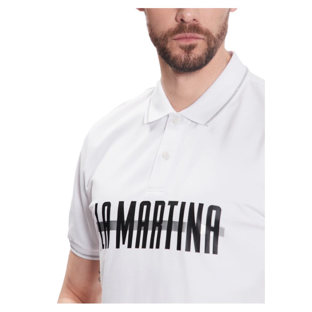 La Martina Elegant Cotton-Blend Polo with Glitter Accent $216.00 La Martina Luzworld