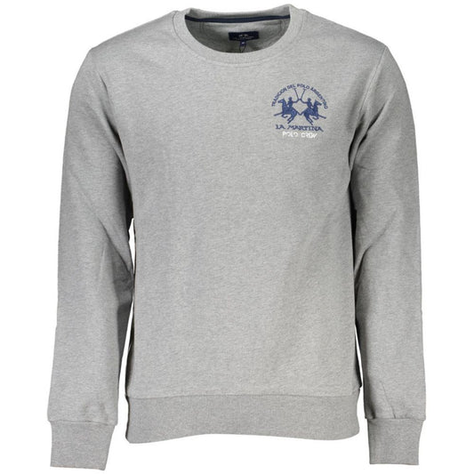 La Martina Gray Cotton Men's Crewneck Sweater $217.00 La Martina Luzworld