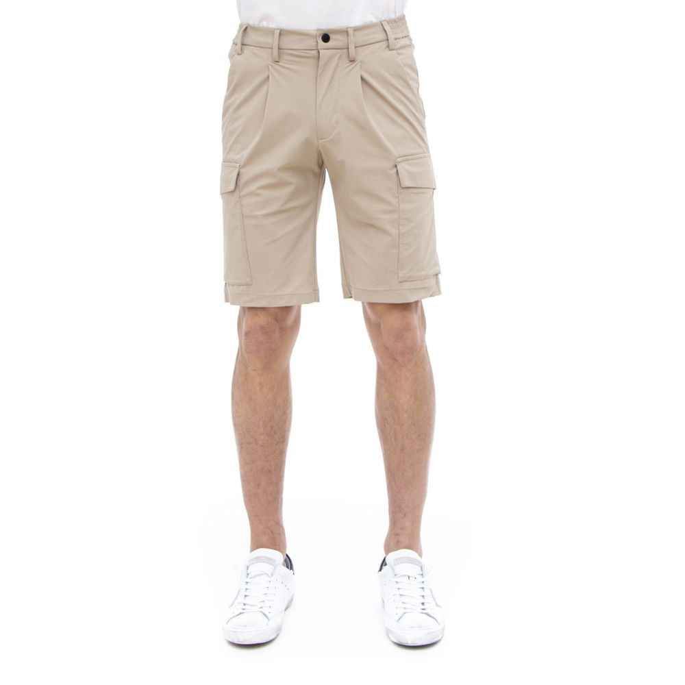 People Of Shibuya Beige Stretch Bermuda Cargo Shorts $251.00 People Of Shibuya Luzworld