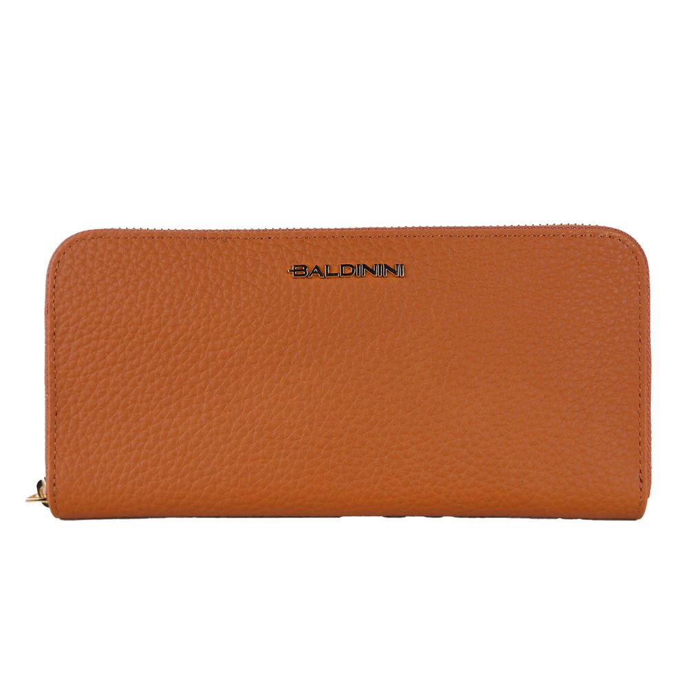 Baldinini Trend Elegant Orange Leather Wallet with Zipper $261.00 Baldinini Trend Luzworld