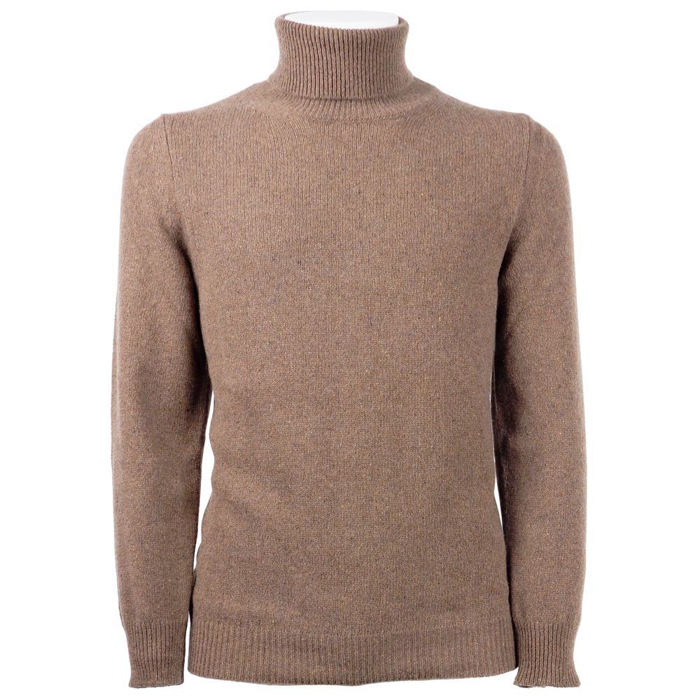 Emilio Romanelli Brown Cashmere Men Sweater $678.00 Emilio Romanelli Luzworld
