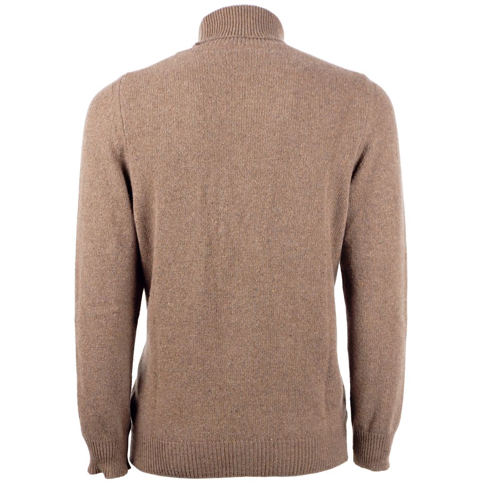 Emilio Romanelli Brown Cashmere Men Sweater $678.00 Emilio Romanelli Luzworld