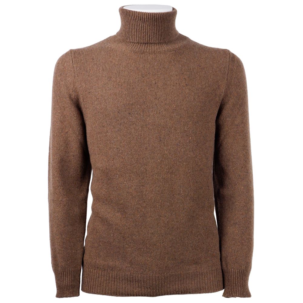 Emilio Romanelli Brown Cashmere Men Sweater $678.00 Emilio Romanelli Luzworld