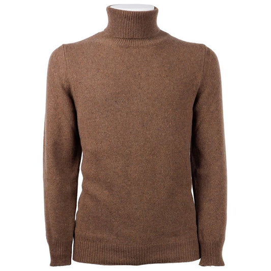 Emilio Romanelli Brown Cashmere Men Sweater $678.00 Emilio Romanelli Luzworld