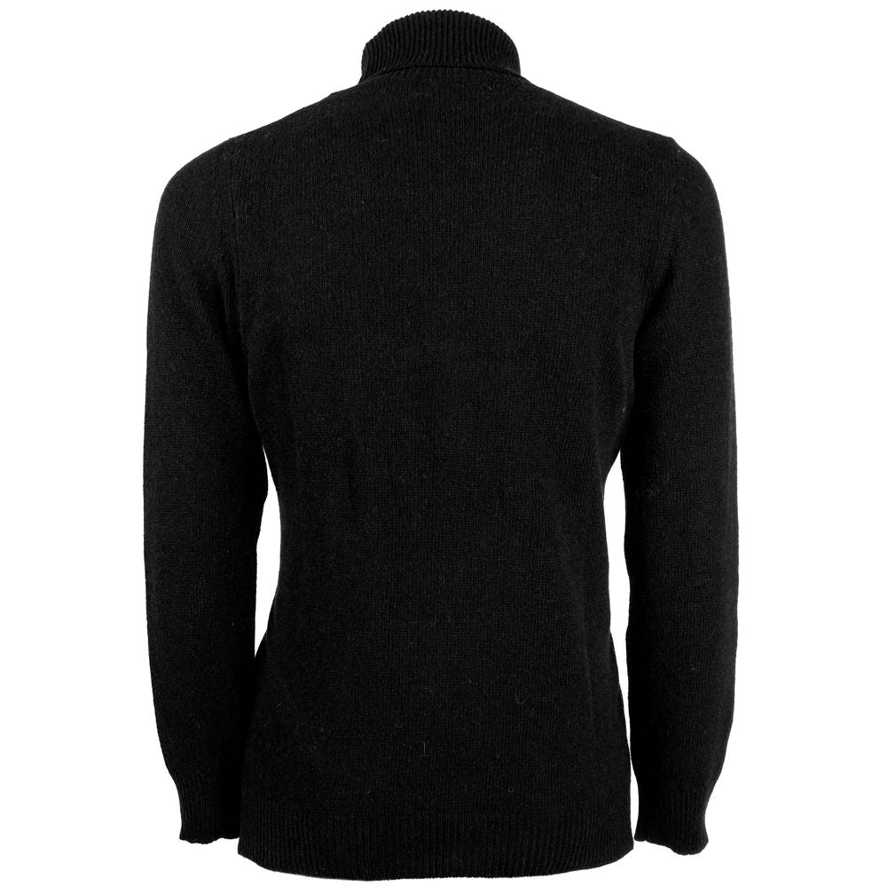Emilio Romanelli Black Cashmere Men Sweater $678.00 Emilio Romanelli Luzworld