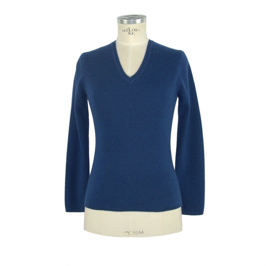 Emilio Romanelli Blue Cashmere Women Sweater $521.00 Emilio Romanelli Luzworld