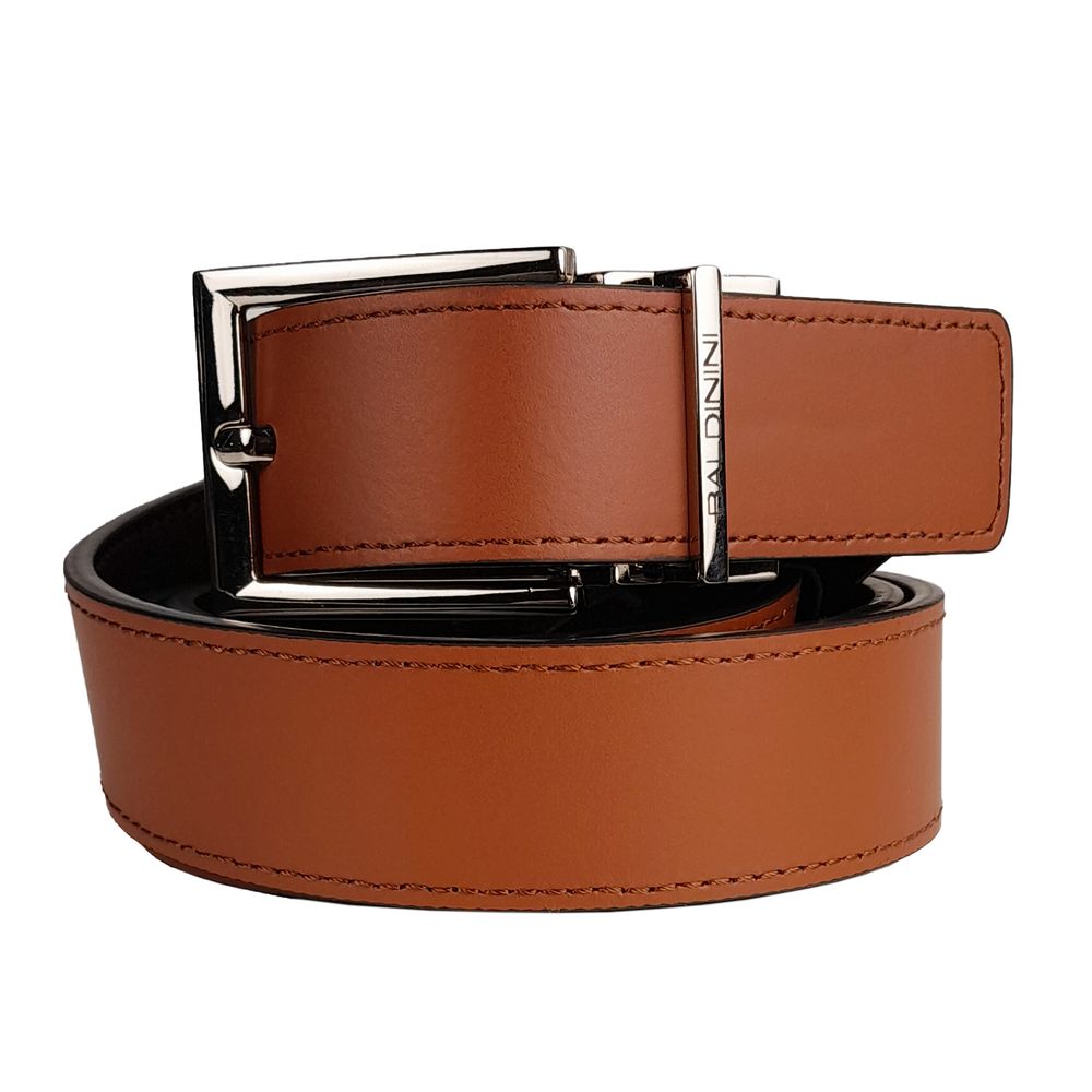Baldinini Trend Brown Calfskin Men Belt $171.00 Baldinini Trend Luzworld