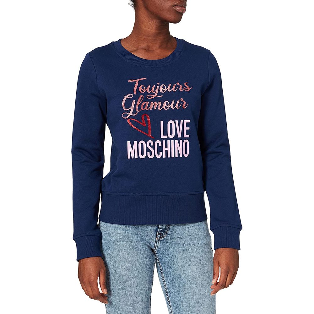 Love Moschino Blue Cotton Women Sweater $257.00 Love Moschino Luzworld