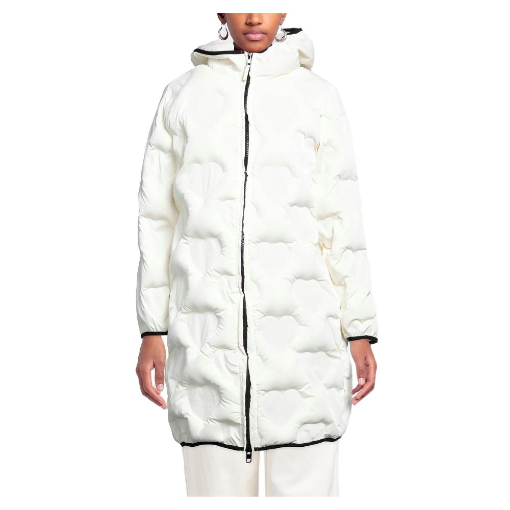 Love Moschino Chic Quilted Heart Long Down Jacket $847.00 Love Moschino Luzworld