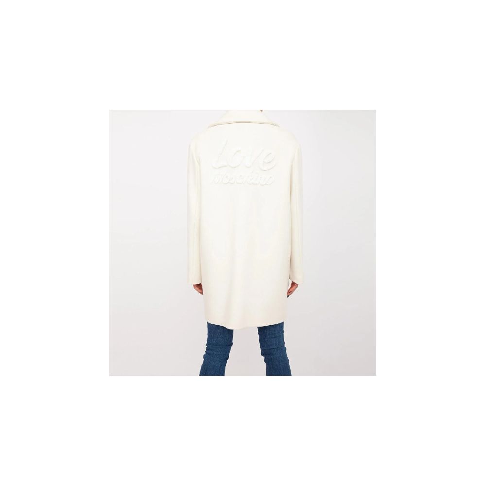 Love Moschino White Wool Women Coat $943.00 Love Moschino Luzworld