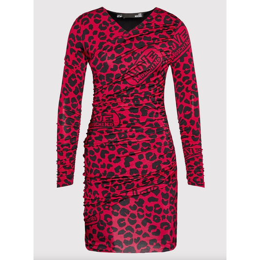 Love Moschino Chic Leopard Texture Dress in Pink and Black $610.00 Love Moschino Luzworld