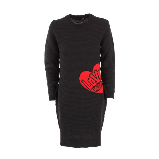 Love Moschino Chic Heart Pattern Knit Wool-Blend Dress $645.00 Love Moschino Luzworld