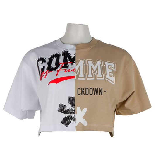 Comme Des Fuckdown Beige Cotton Women T-Shirt $136.00 Comme Des Fuckdown Luzworld