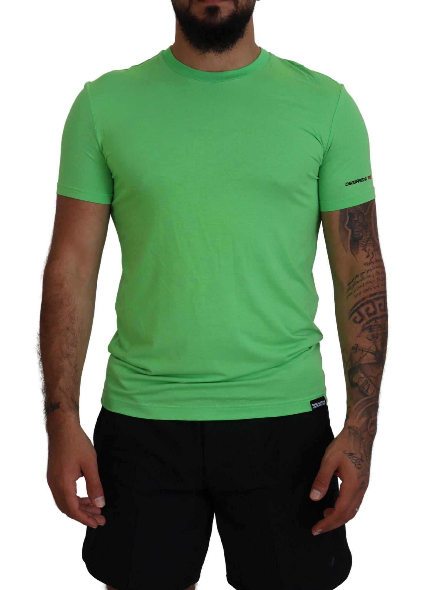 Dsquared² Green Modal Short Sleeves Crewneck T-shirt $279.00 Dsquared² Luzworld